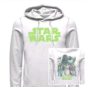 Mens Star Wars: The Empire Strikes Back Green Logo Back Poster Hoodie - M, L, X